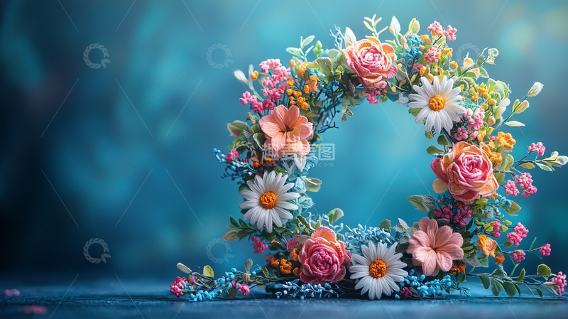 高清大图下载【趣麦麦图】彩色花环