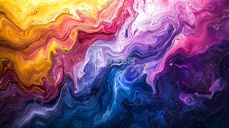 高清大图下载【趣麦麦图】色彩斑斓的流体纹理
