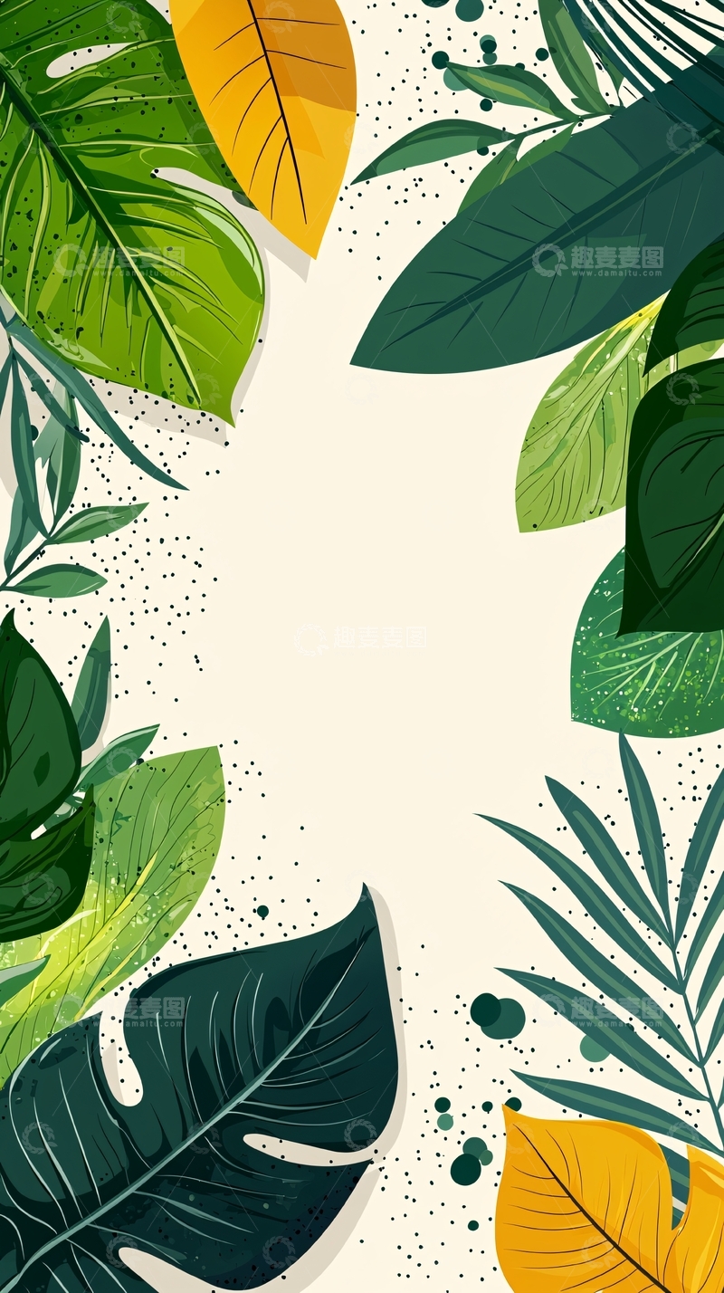 高清大图下载【趣麦麦图】热带植物边框1
