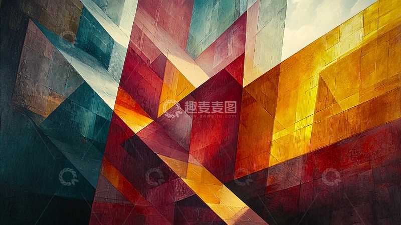 高清大图下载【趣麦麦图】抽象几何彩色绘画