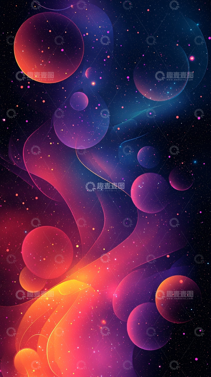 高清大图下载【趣麦麦图】宇宙星球梦幻背景