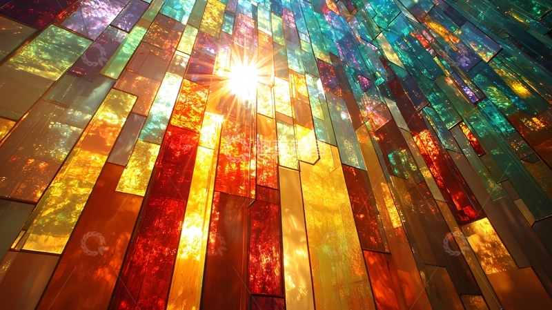 高清大图下载【趣麦麦图】彩色玻璃窗上的光线