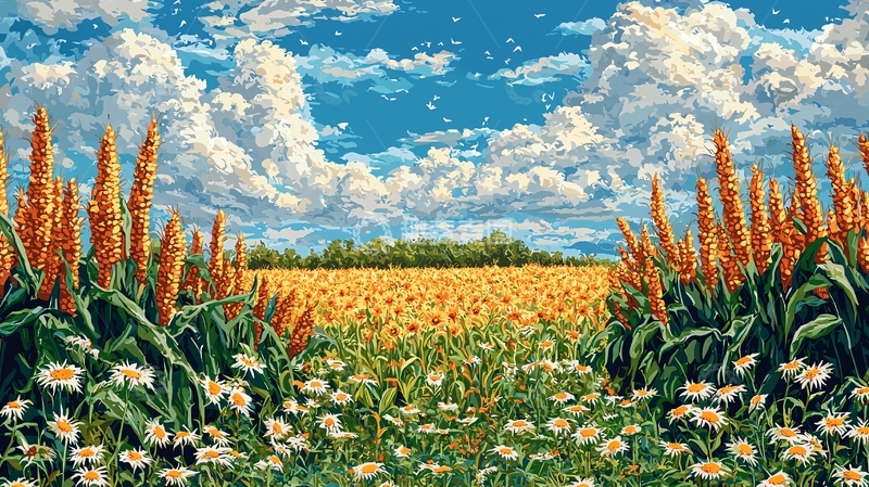 高清大图下载【趣麦麦图】向日葵田园风光