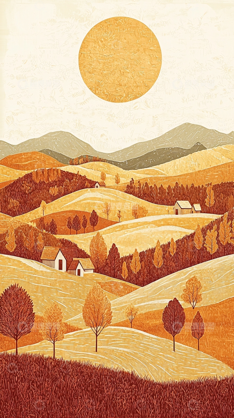 高清大图下载【趣麦麦图】秋日暖阳下的田园风光