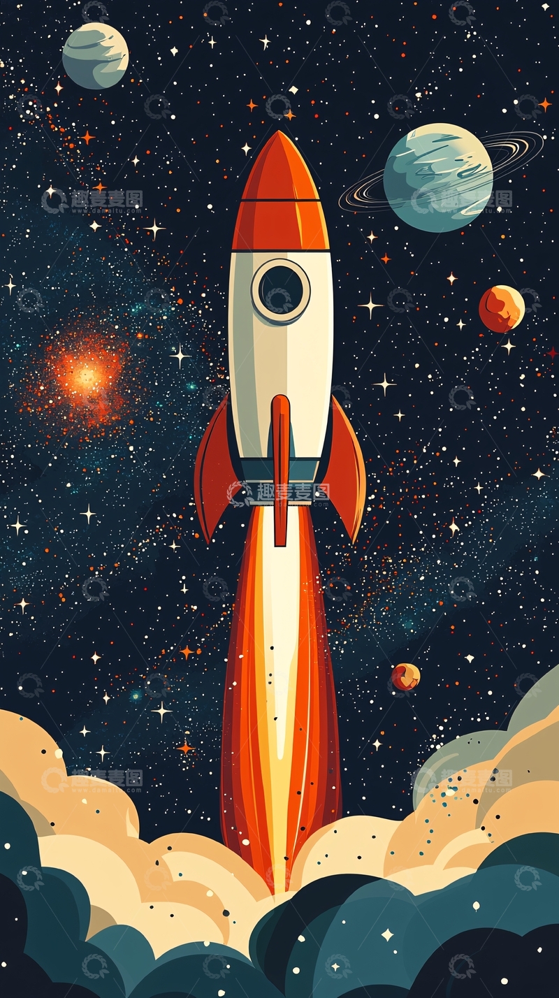高清大图下载【趣麦麦图】宇宙飞船发射升空