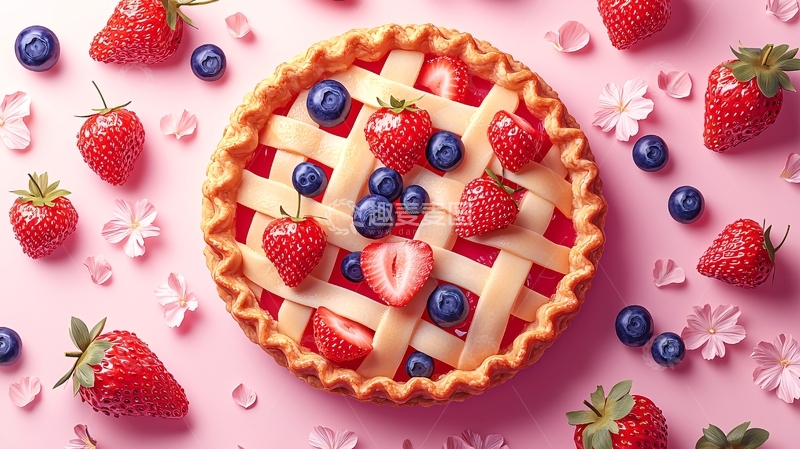 高清大图下载【趣麦麦图】草莓蓝莓派