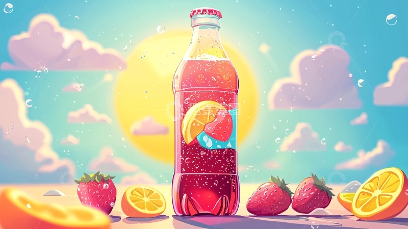 高清大图下载【趣麦麦图】夏日清爽水果汽水