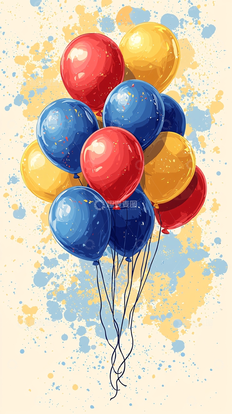 高清大图下载【趣麦麦图】彩色气球束
