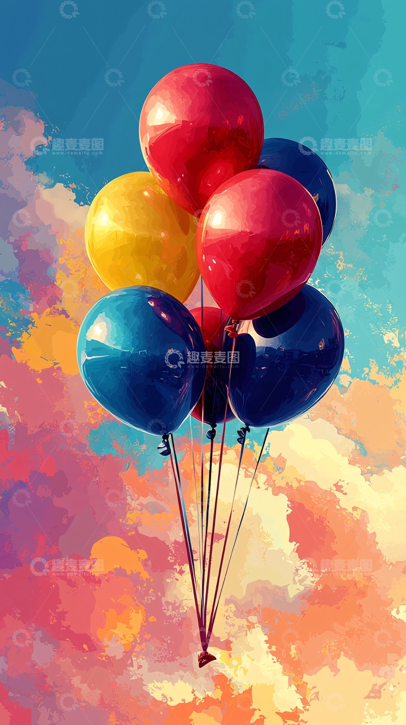 高清大图下载【趣麦麦图】彩色气球