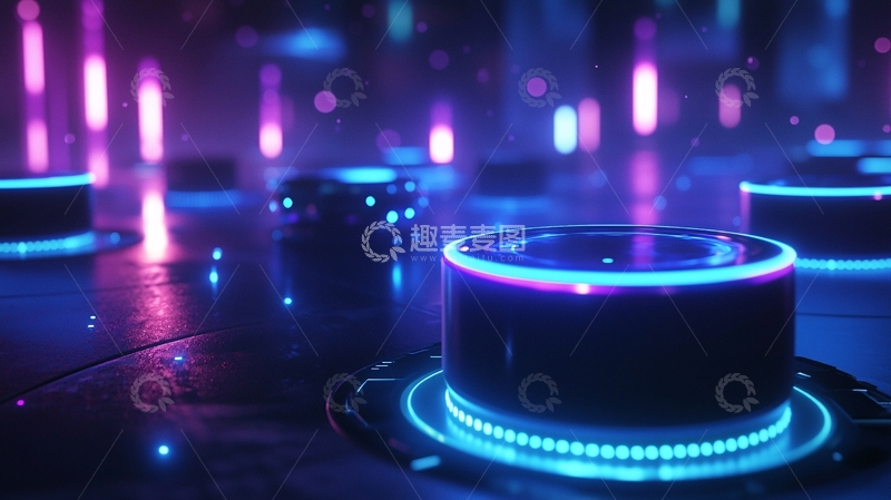 高清大图下载【趣麦麦图】霓虹灯科幻场景