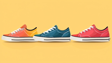 三双彩色帆布鞋