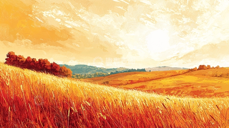 高清大图下载【趣麦麦图】金黄麦田秋日暖阳