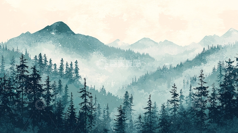 高清大图下载【趣麦麦图】水墨山水画意境
