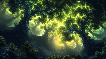 发光树木奇幻森林