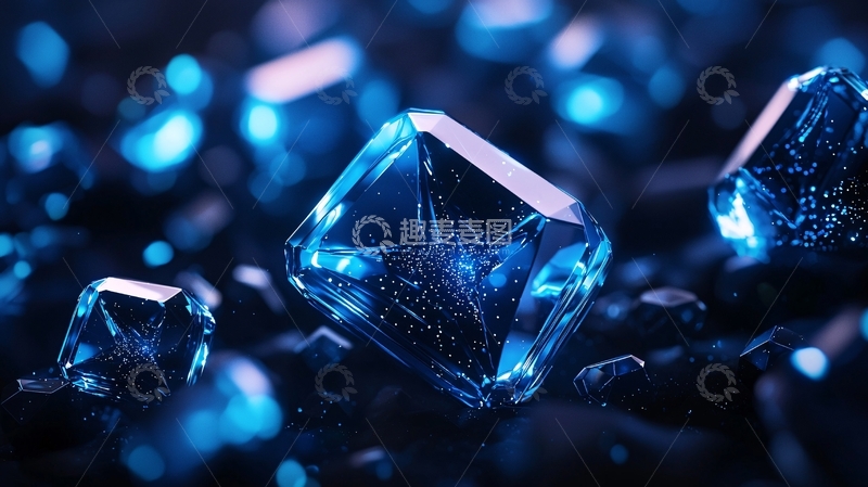 高清大图下载【趣麦麦图】深蓝色晶体方块
