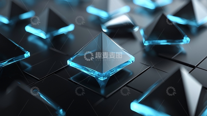 高清大图下载【趣麦麦图】蓝色玻璃金字塔