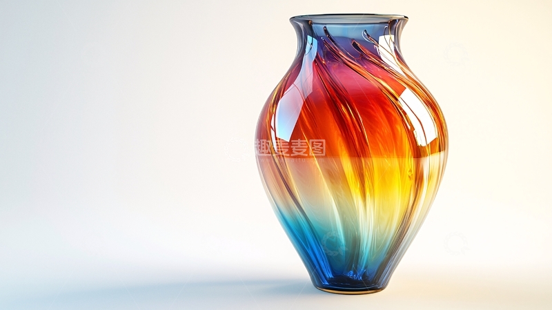 高清大图下载【趣麦麦图】彩色玻璃花瓶