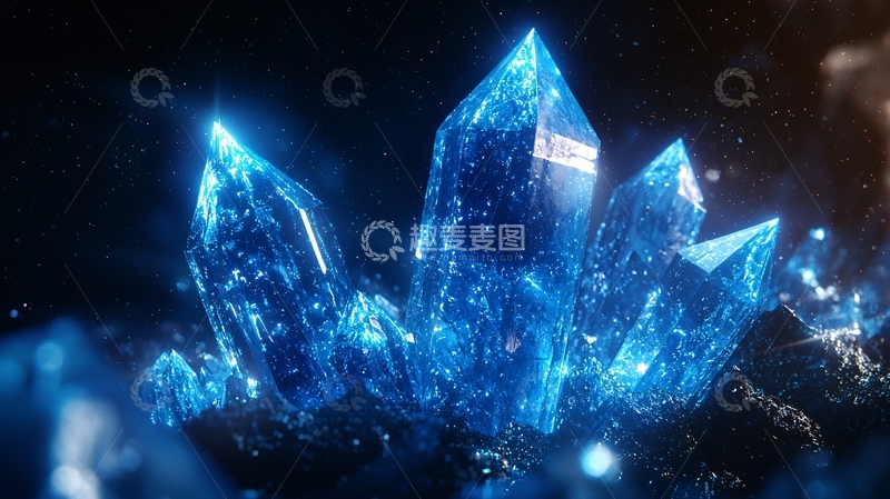 高清大图下载【趣麦麦图】蓝色晶体