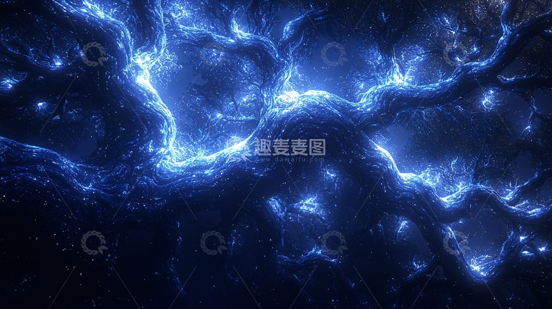 高清大图下载【趣麦麦图】蓝色能量脉络