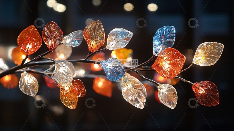 高清大图下载【趣麦麦图】彩灯树枝装饰