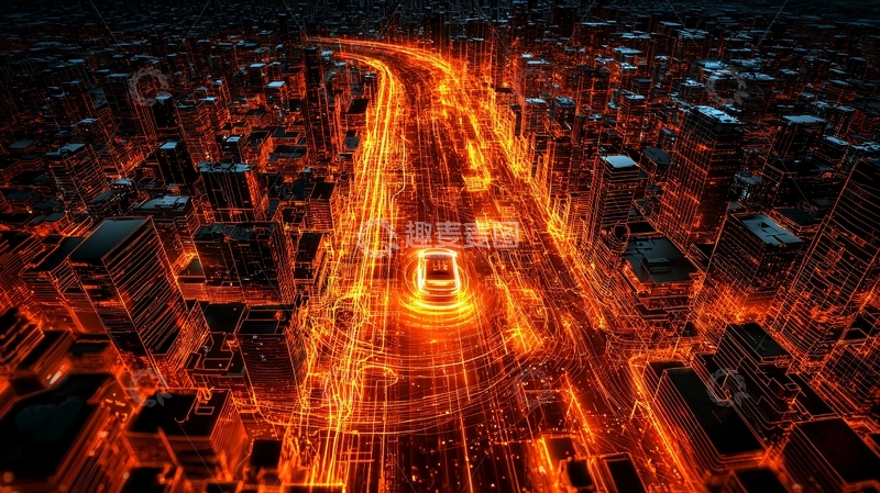 高清大图下载【趣麦麦图】夜景城市道路车辆