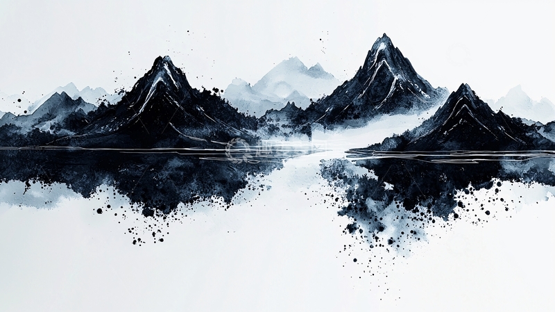 高清大图下载【趣麦麦图】水墨画山水