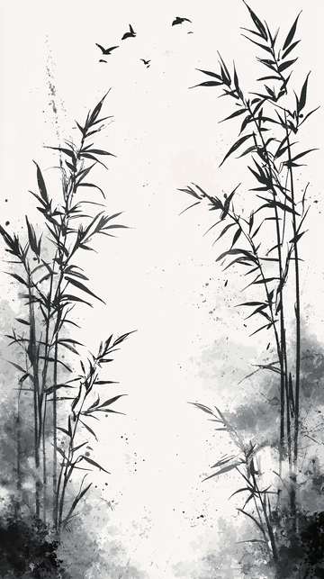 水墨画竹子