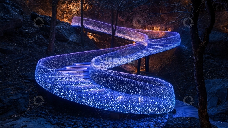 高清大图下载【趣麦麦图】夜光小路