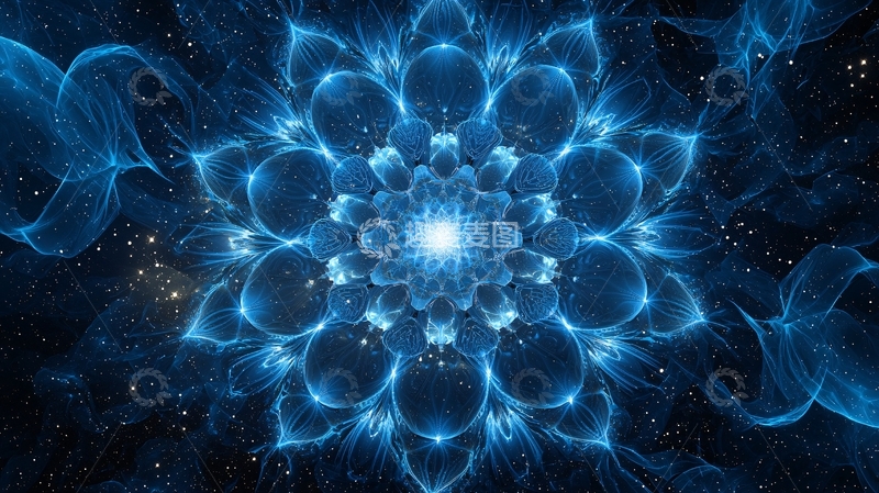 高清大图下载【趣麦麦图】蓝色宇宙莲花