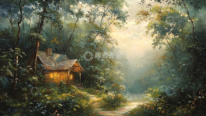 高清大图下载【趣麦麦图】森林小屋