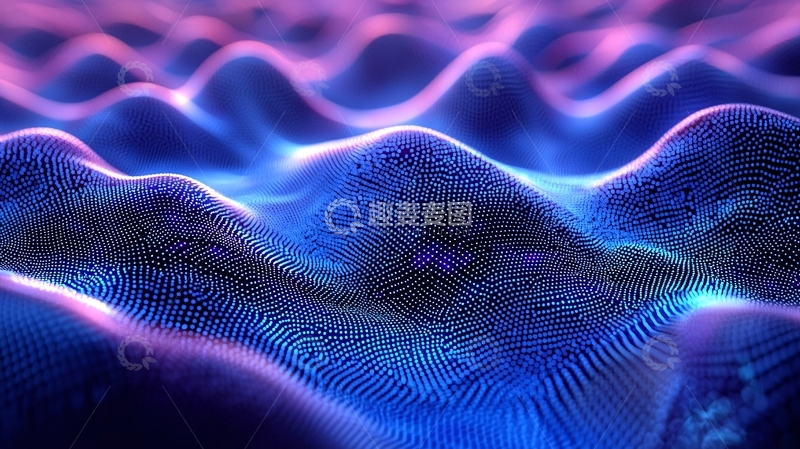 高清大图下载【趣麦麦图】梦幻紫色蓝色波浪