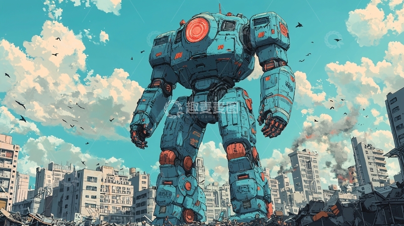 高清大图下载【趣麦麦图】巨大机甲