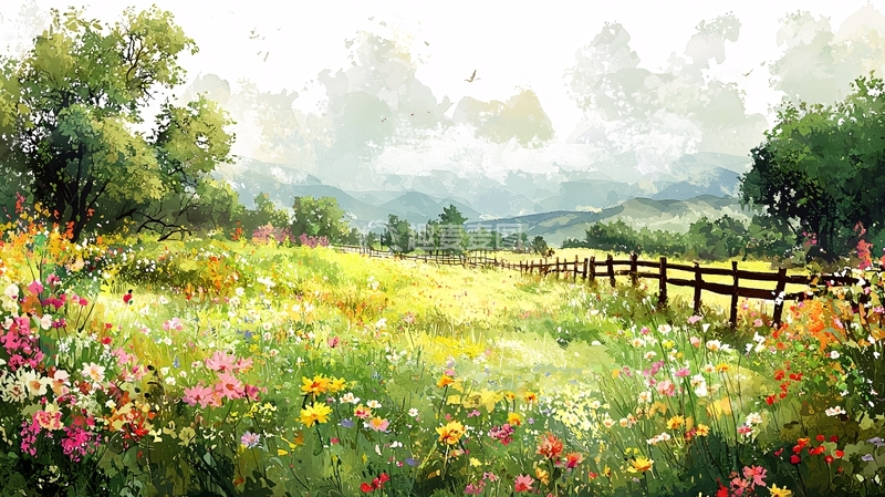高清大图下载【趣麦麦图】田园风光油画