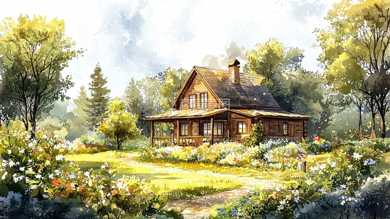高清大图下载【趣麦麦图】森林木屋17