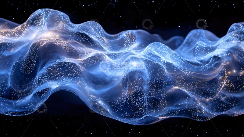 高清大图下载【趣麦麦图】蓝色能量波浪