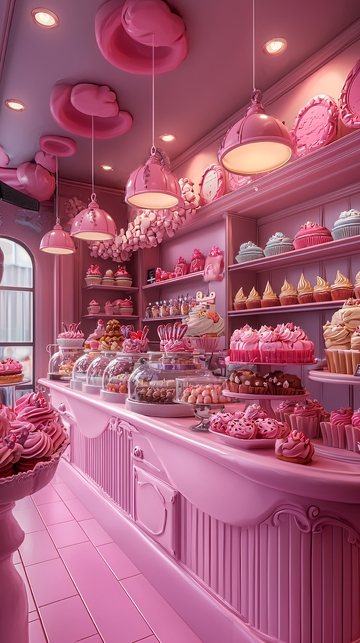 粉色甜品店