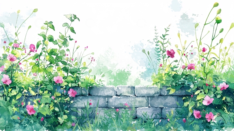 高清大图下载【趣麦麦图】水彩花墙