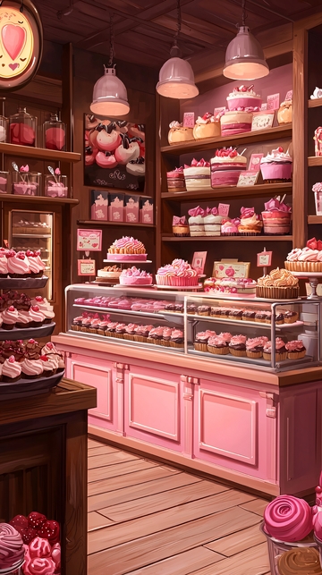 粉色甜品店