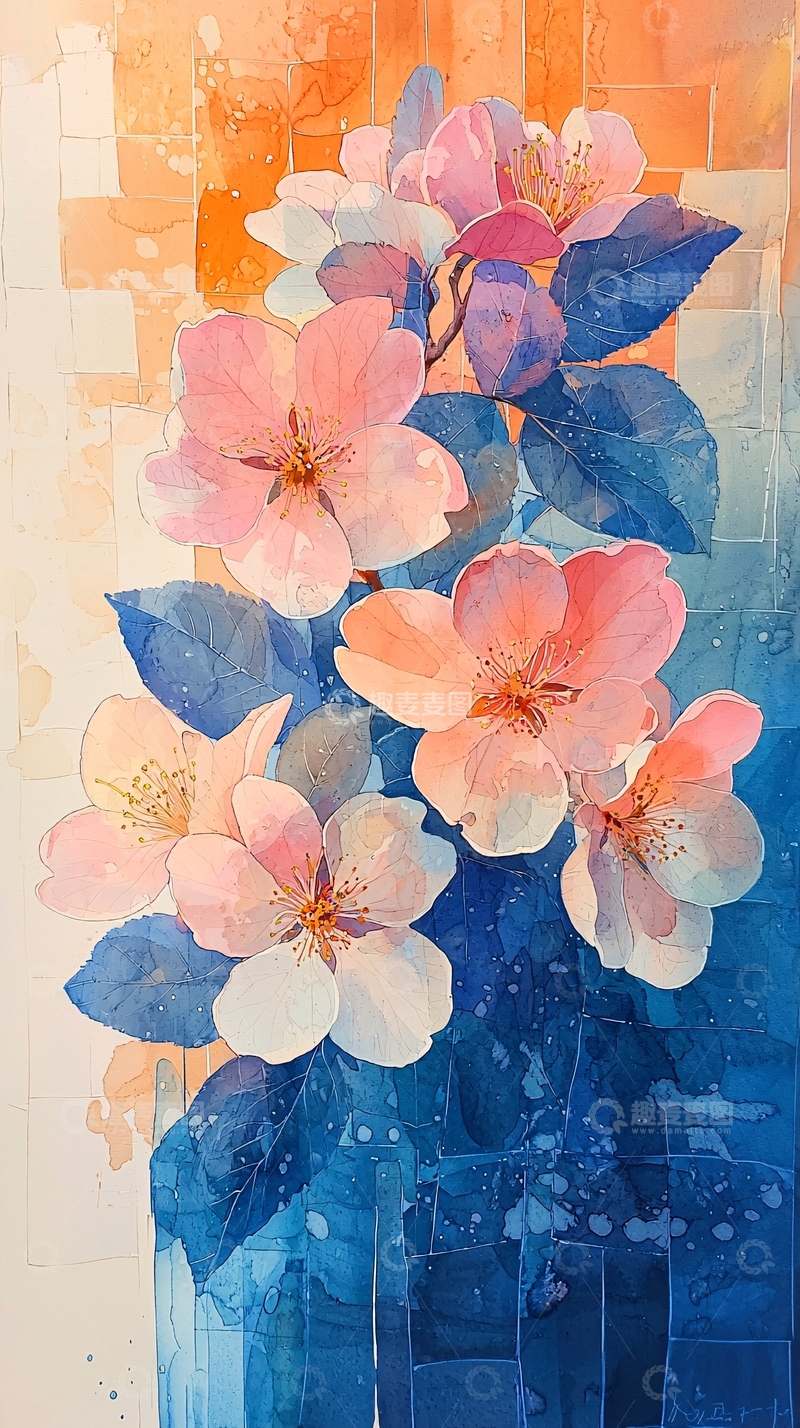 高清大图下载【趣麦麦图】水彩花卉83
