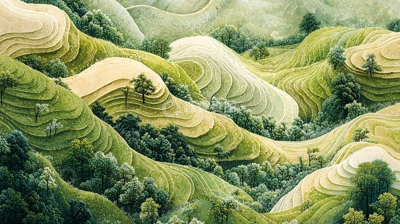 高清大图下载【趣麦麦图】梯田