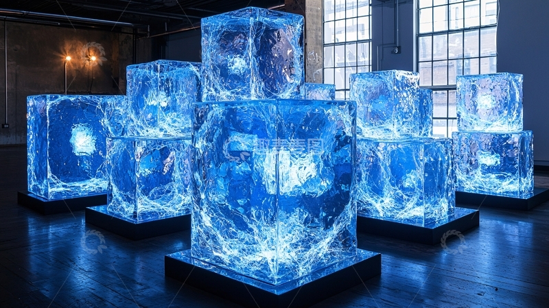 高清大图下载【趣麦麦图】冰块艺术装置