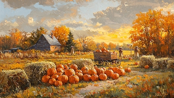 秋收时节的南瓜田