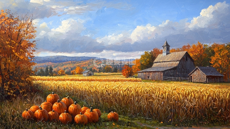 高清大图下载【趣麦麦图】秋日农场景色