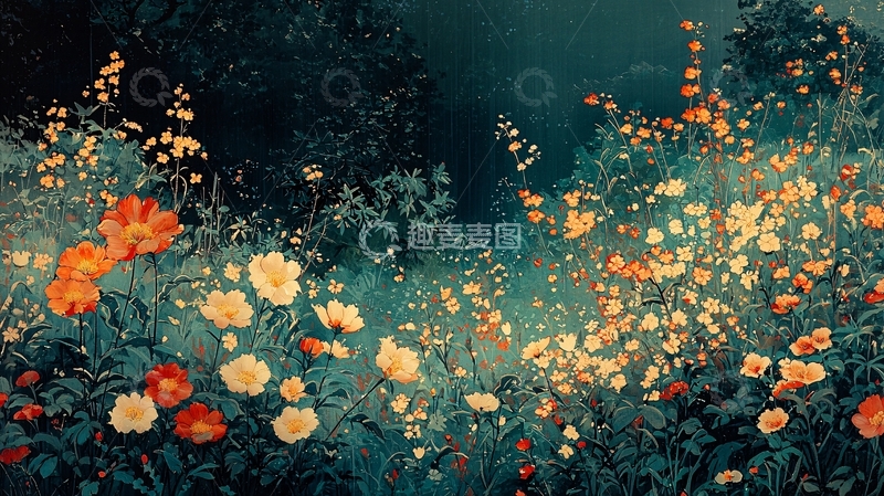 高清大图下载【趣麦麦图】暗夜花园