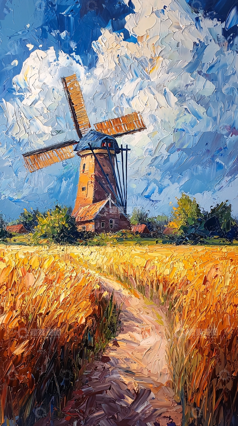 高清大图下载【趣麦麦图】田园风光油画