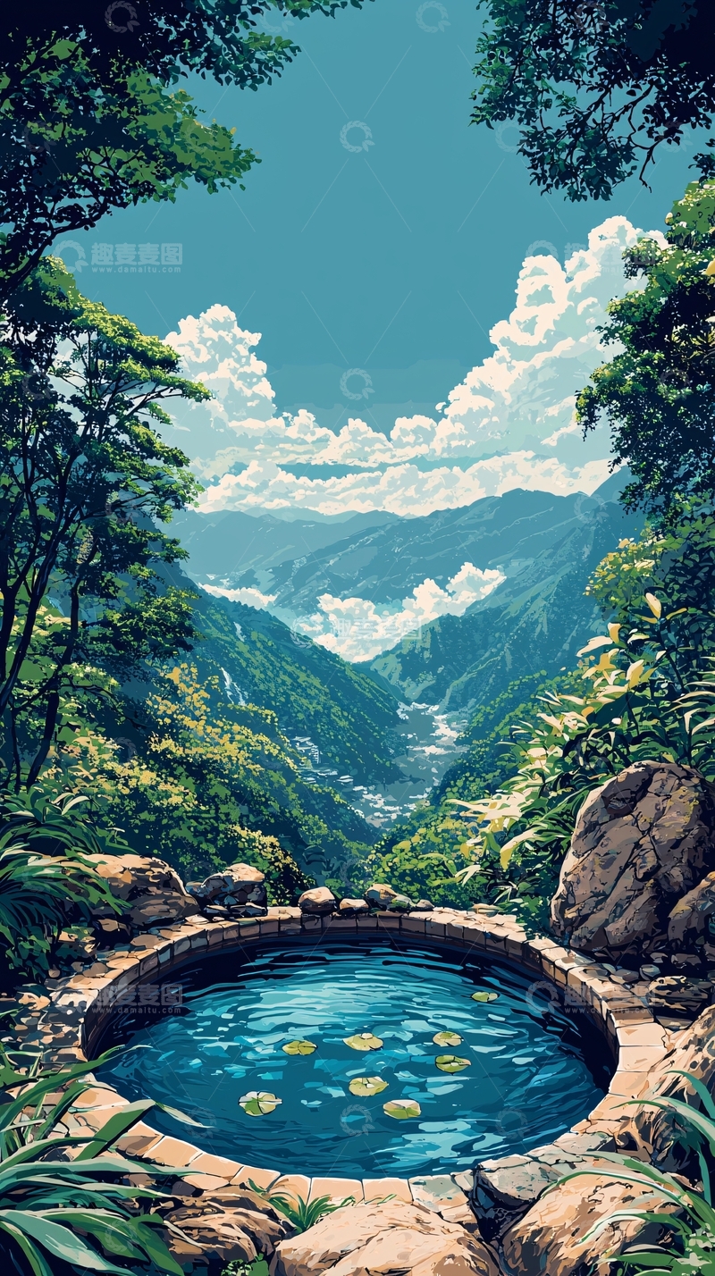 高清大图下载【趣麦麦图】山谷清泉