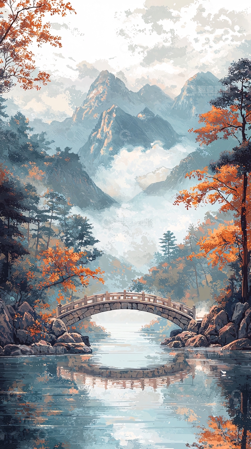 高清大图下载【趣麦麦图】水墨山水画1032