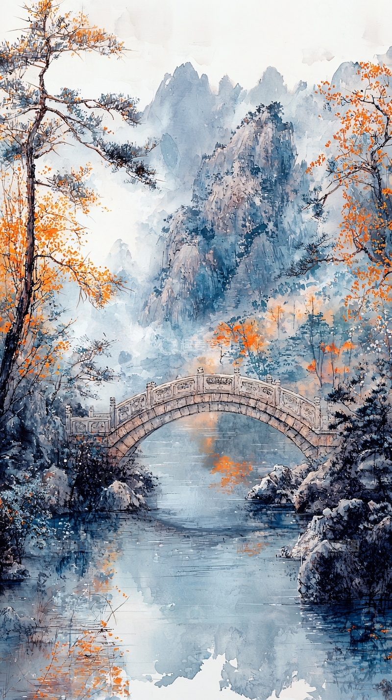 高清大图下载【趣麦麦图】水墨画山水