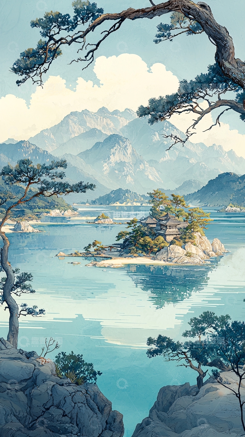 高清大图下载【趣麦麦图】水墨画山水