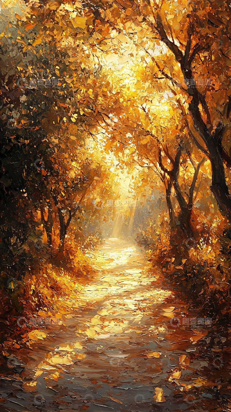 高清大图下载【趣麦麦图】秋日森林小路